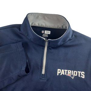 NFL‎ Team Apparel Mens Medium Blue Patriots Long Sleeve Quarter Zip Pullover